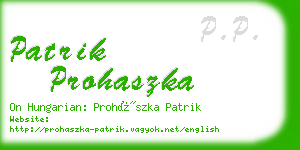 patrik prohaszka business card